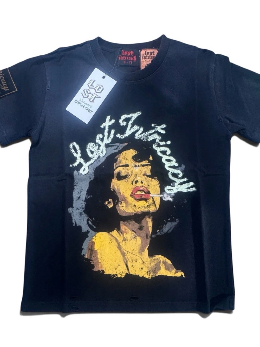 Lost Intricacy Up In Smoke Black Youth Size 6-7 T-Shirt New W/ Bag And Tags Rare